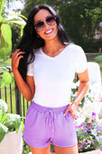 Solid Lavender Everyday Shorts - Jess Lea Boutique
