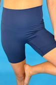 Solid Navy Biker Shorts - Jess Lea Boutique