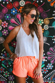 PREORDER-Solid Neon Coral Everyday Shorts - Jess Lea Boutique