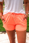Solid Neon Coral Everyday Shorts - Jess Lea Boutique