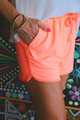 PREORDER-Solid Neon Coral Everyday Shorts - Jess Lea Boutique