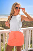 Solid Neon Coral Skort - Jess Lea Boutique