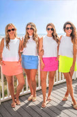 Solid Neon Coral Skort - Jess Lea Boutique
