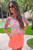 Solid Neon Coral Skort - Jess Lea Boutique