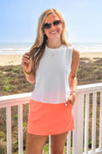Solid Neon Coral Skort - Jess Lea Boutique