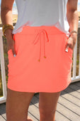 Solid Neon Coral Skort - Jess Lea Boutique