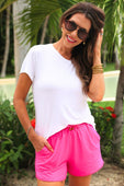 Solid Neon Pink Everyday Shorts - Jess Lea Boutique