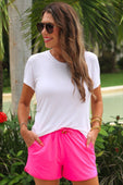 Solid Neon Pink Everyday Shorts - Jess Lea Boutique