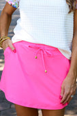 PREORDER-Solid Neon Pink Skort - Jess Lea Boutique