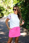 PREORDER-Solid Neon Pink Skort - Jess Lea Boutique