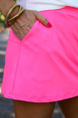 PREORDER-Solid Neon Pink Skort - Jess Lea Boutique