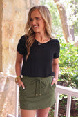 Solid Olive Skort - Jess Lea Boutique