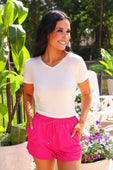 Solid Raspberry Everyday Shorts - Jess Lea Boutique