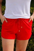 Solid Red Everyday Shorts - Jess Lea Boutique