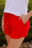 Solid Red Everyday Shorts - Jess Lea Boutique