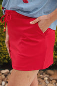 Solid Red Skort - Jess Lea Boutique