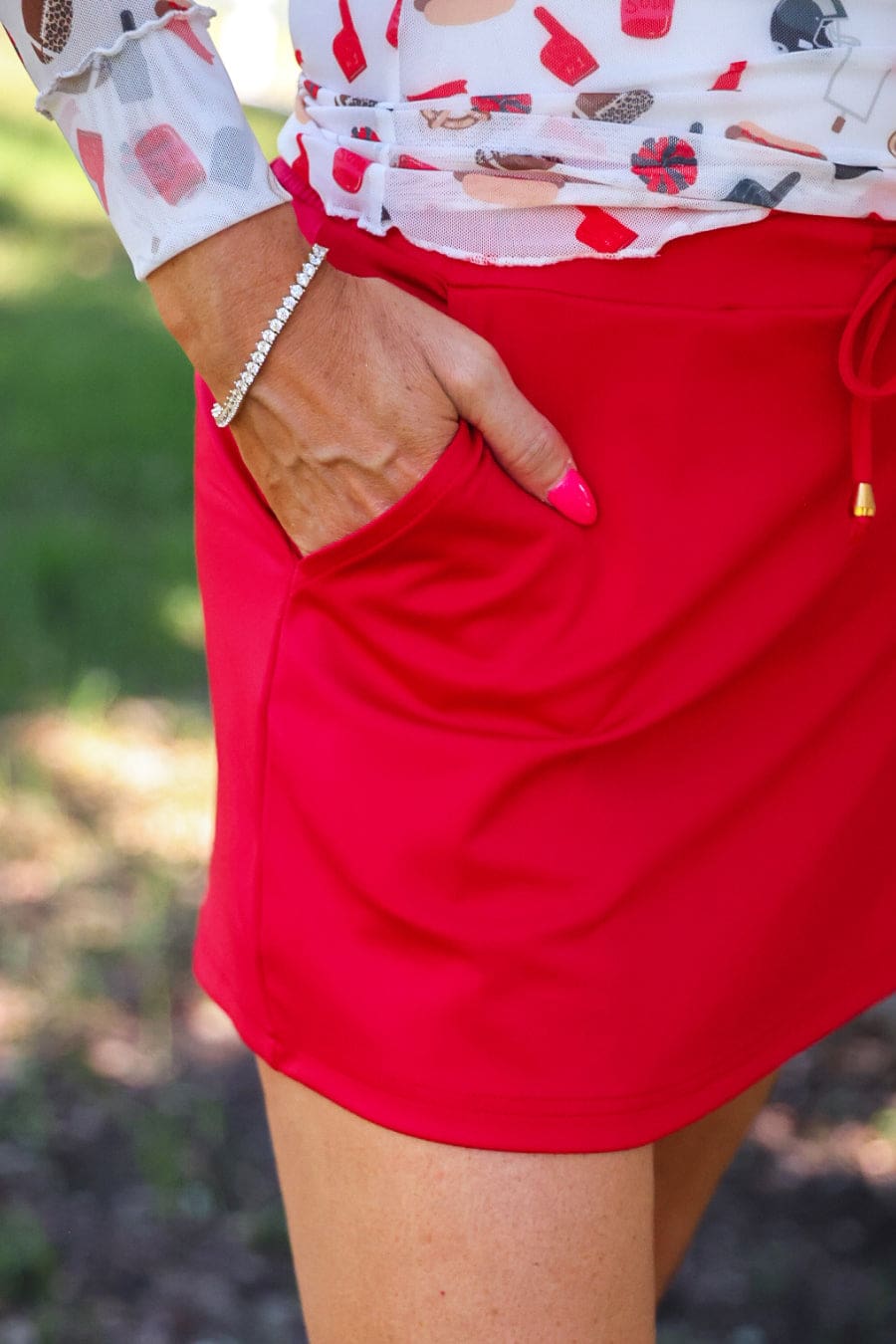 Solid Red Skort - Jess Lea Boutique