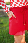 Solid Red Skort - Jess Lea Boutique