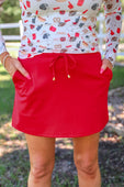 Solid Red Skort - Jess Lea Boutique