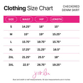 PREORDER-Spice It Up Checkered Denim Skirt - Jess Lea Boutique