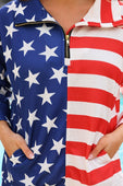Stars and Stripes Quarter Zip Pullover - Jess Lea Boutique