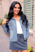 Stella Rhinestone Denim Jacket - Jess Lea Boutique