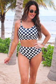 Sundazed Two Piece Swimsuit- Checkerboard Checkered - Jess Lea Boutique