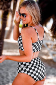 Sundazed Two Piece Swimsuit- Checkerboard Checkered - Jess Lea Boutique