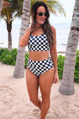 Sundazed Two Piece Swimsuit- Checkerboard Checkered - Jess Lea Boutique