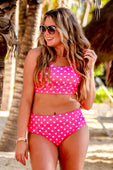 Sundazed Two Piece Swimsuit- Pink Polka Dot - Jess Lea Boutique