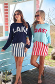 Sunrise Lightweight Sweater- Lake - Jess Lea Boutique