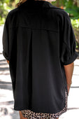 Sutton Button Up Top- Black - Jess Lea Boutique