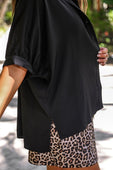 Sutton Button Up Top- Black - Jess Lea Boutique