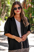 Sutton Button Up Top- Black - Jess Lea Boutique