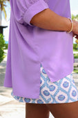Sutton Button Up Top- Lavender - Jess Lea Boutique