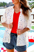 Sutton Button Up Top- Patriotic Stars - Jess Lea Boutique