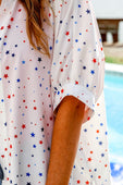 Sutton Button Up Top- Patriotic Stars - Jess Lea Boutique