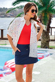 Sutton Button Up Top- Patriotic Stars - Jess Lea Boutique
