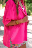 Sutton Button Up Top- Pink - Jess Lea Boutique