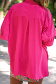 Sutton Button Up Top- Pink - Jess Lea Boutique