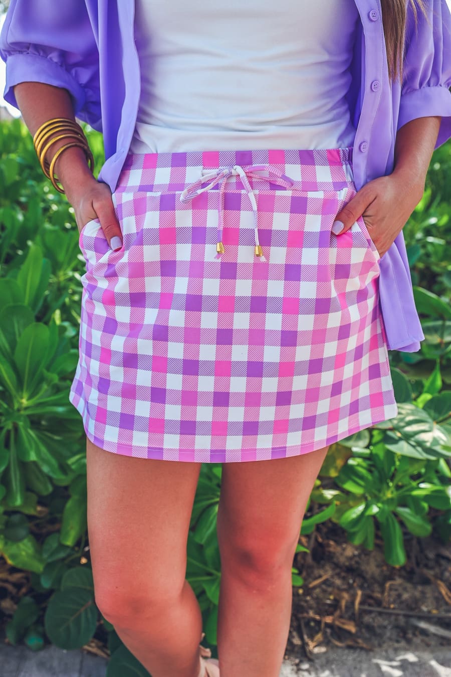 Sweet Beginnings Gingham Skort - Jess Lea Boutique