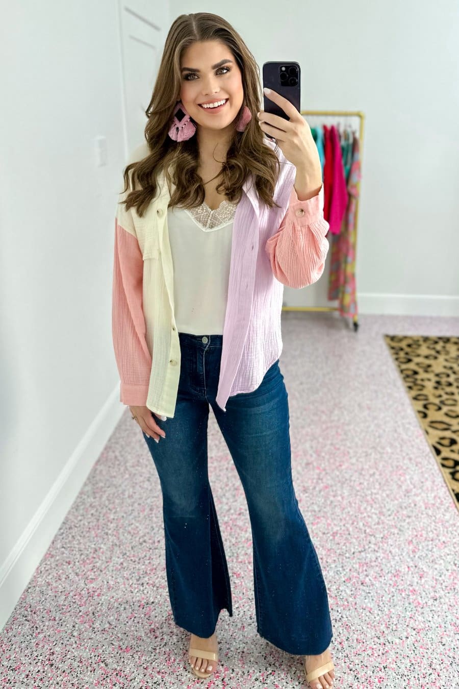 Sweeten Up Color Block Gauze Top