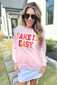 Take It Easy Patch Pullover - Jess Lea Boutique