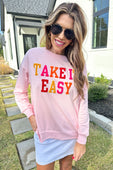 Take It Easy Patch Pullover - Jess Lea Boutique