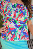 Talk Of The Tropics Ruffle Top - Jess Lea Boutique