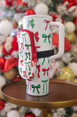 Tumbler Zip Pouch- Midnight Bow Christmas Edition - Jess Lea Boutique