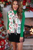 PREORDER- Twila Quilted Tie Vest- Midnight Bow Christmas Edition - Jess Lea Boutique