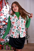 Twila Quilted Tie Vest- Midnight Bow Christmas Edition - Jess Lea Boutique
