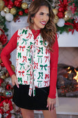 PREORDER- Twila Quilted Tie Vest- Midnight Bow Christmas Edition - Jess Lea Boutique