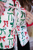 PREORDER- Twila Quilted Tie Vest- Midnight Bow Christmas Edition - Jess Lea Boutique